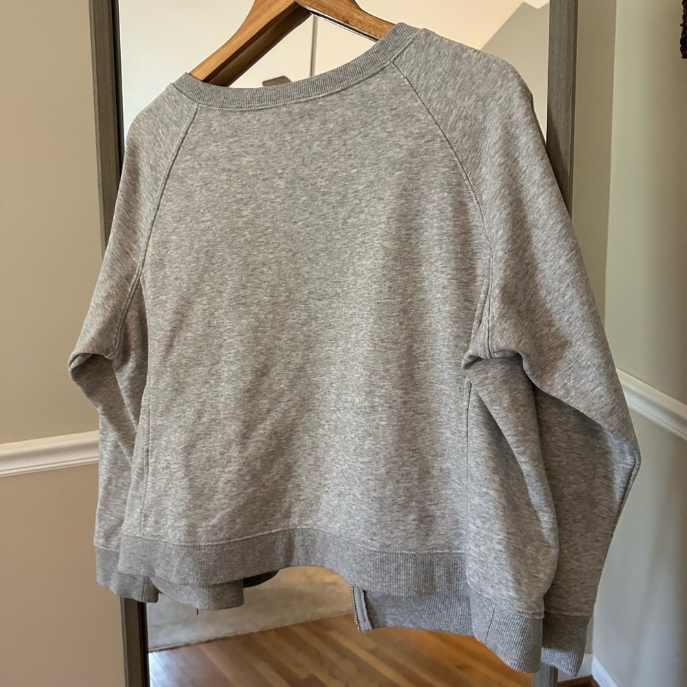 Ruby Rd Gray Zip Up With Floral Embellishments - image 5